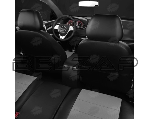 Авточехлы KIA Sportage (10-16) HYUNDAI IX35(10-16),Tucson(10-15) экокожа черно-серые компл.AVTOLIDER, арт. KA15-0906-EC02